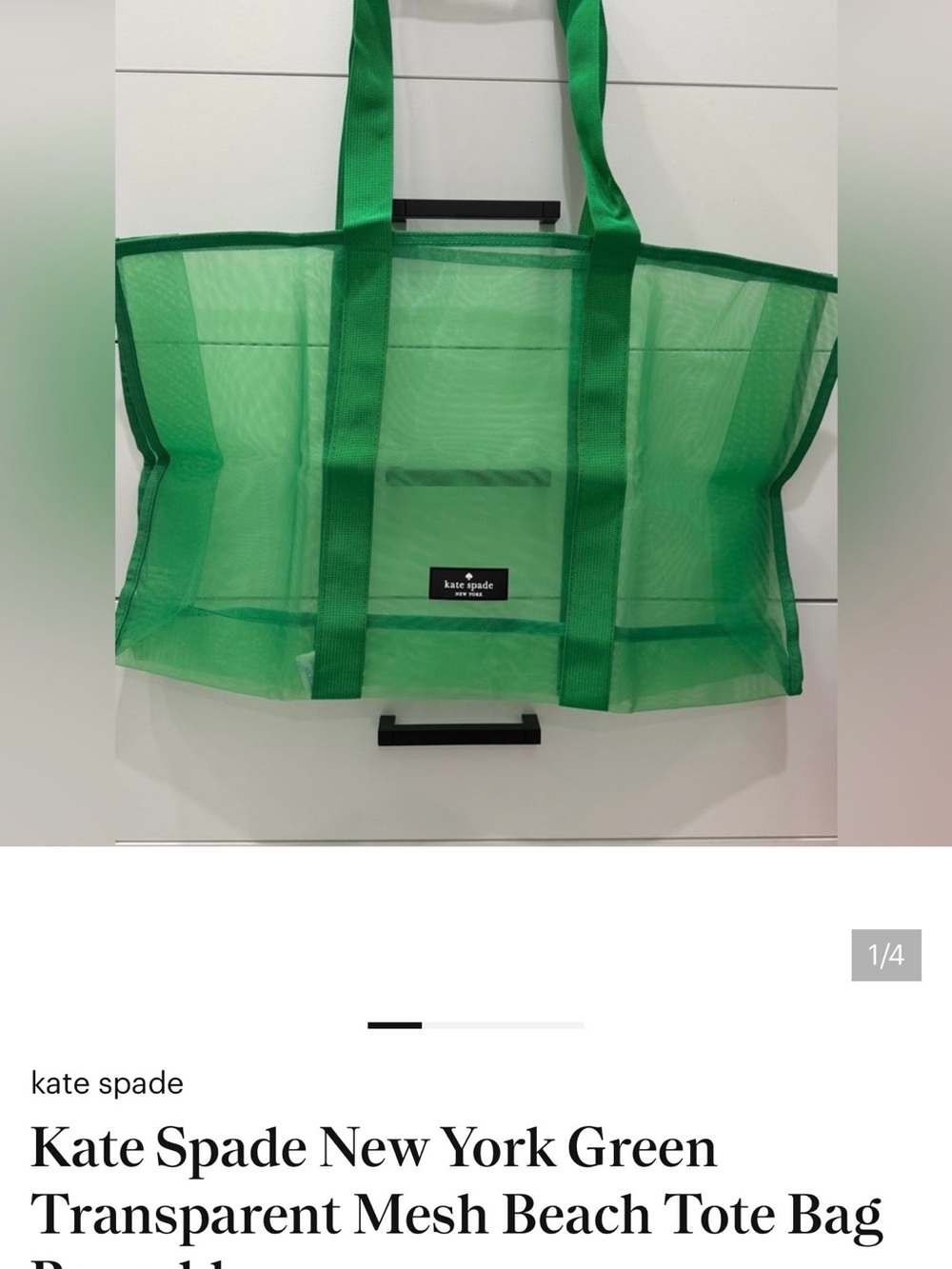 kate spade Green Mesh Tote Bag